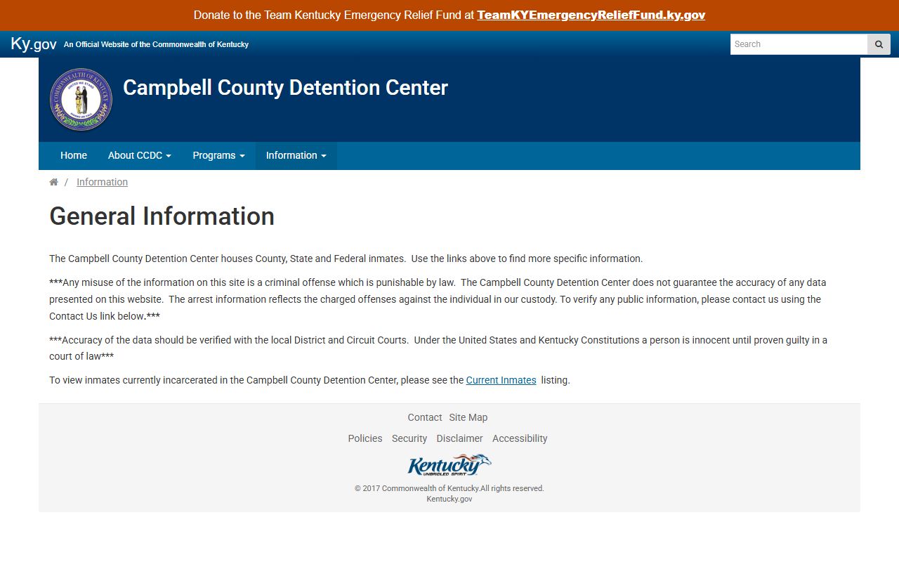 Campbell County Kentucky Released Inmates search and records